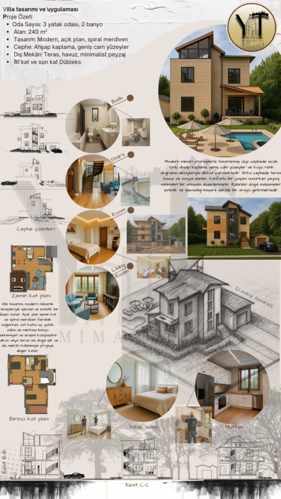 modern villa tasarımı, planlar ve iç dış mekân görselleri – yeditaş mimarlık
