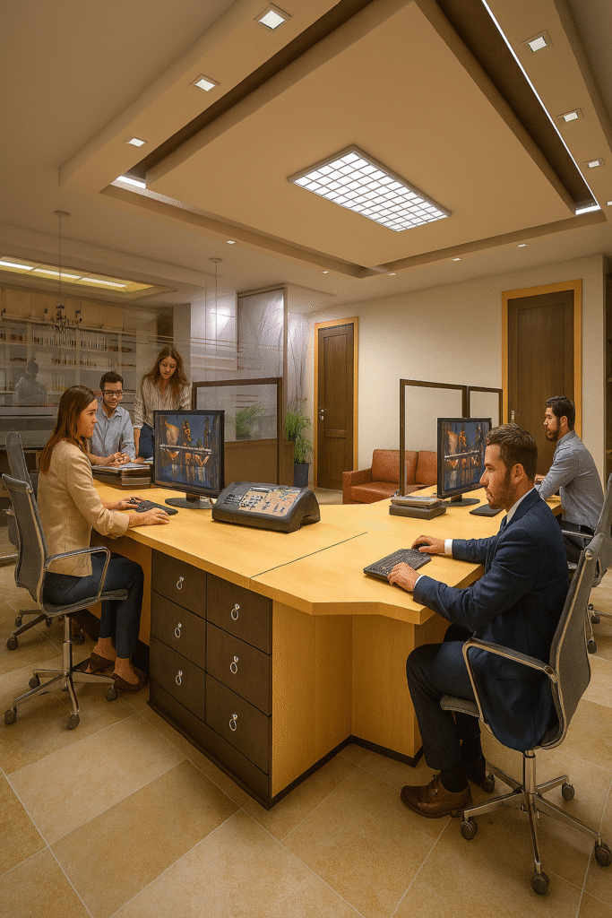 yedi tas mimarlik açık ofis tasarımı ortak Çalışma masalı cam bölmeli modern İç mekan