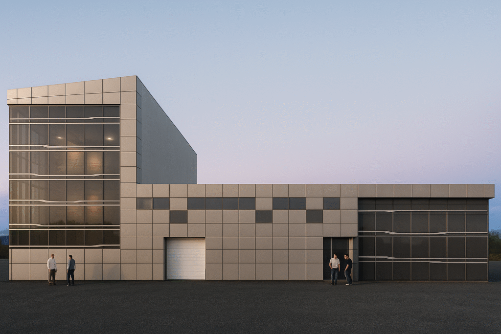 yeditaş mimarlık endüstriyel yapı tasarımında yenilikçi yaklaşım modern panel cephe ve geniş pencereler