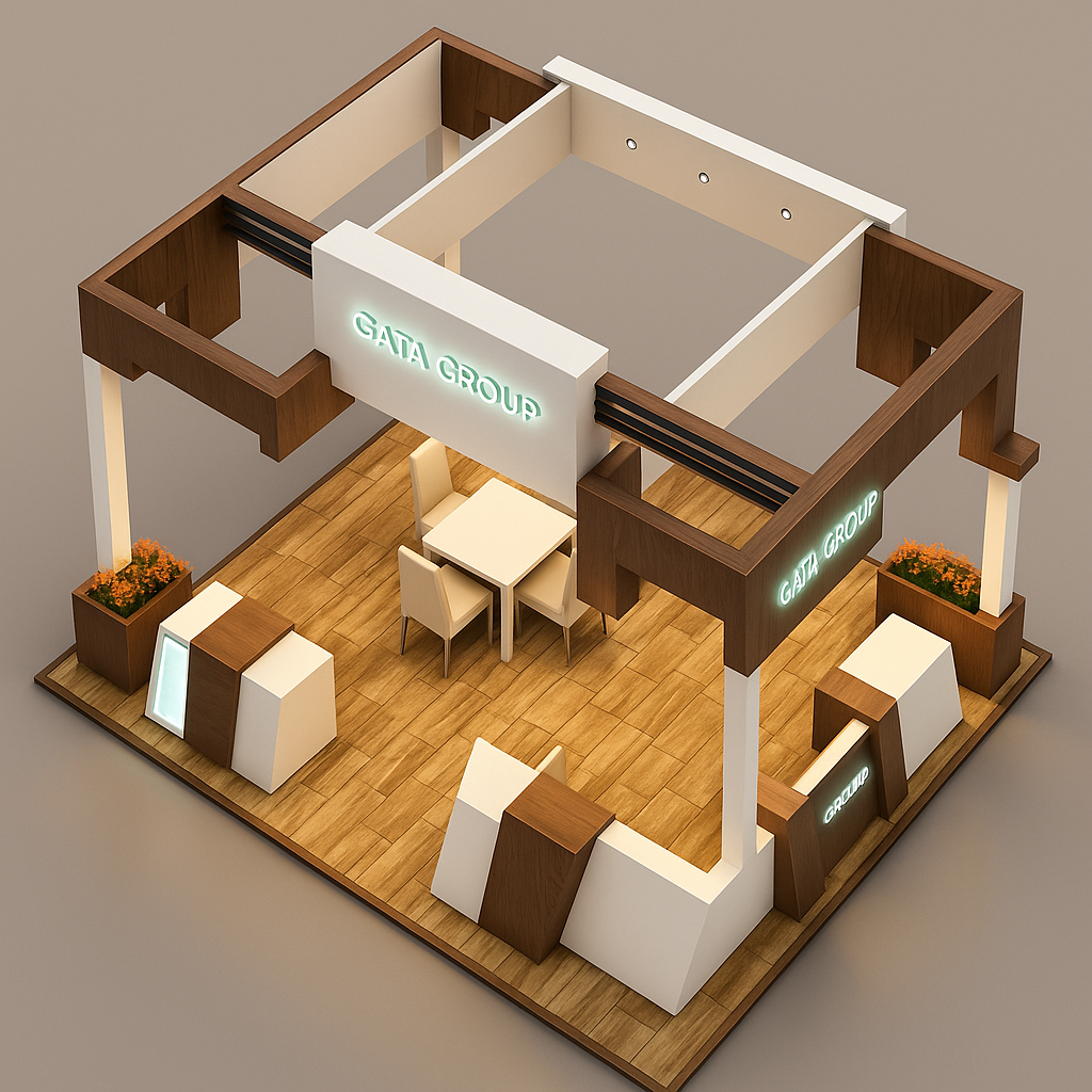 fuar çizimi mdf ve alçıpan yeditaş mimarlık 3d plan