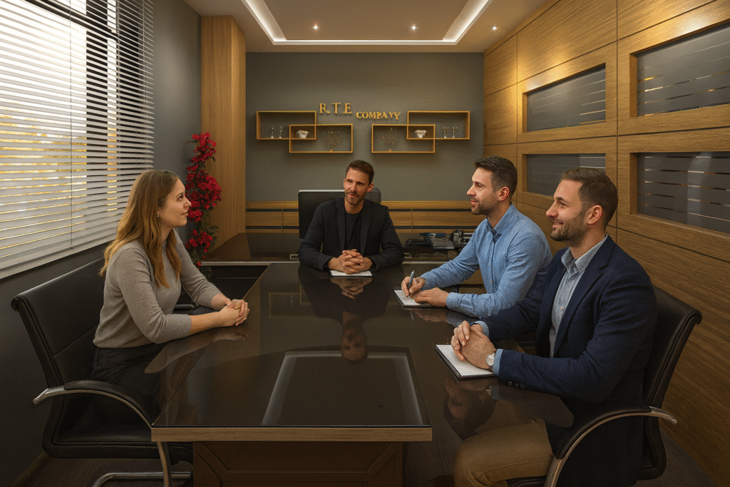 modern toplantı odası ve personel Çalışma alanı – yedi taş mimarlık ofis tasarımı