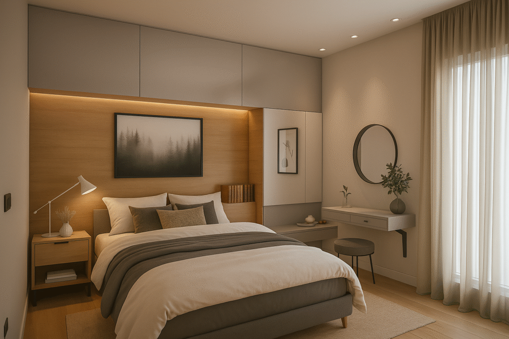 modern ve minimalist bir yatak odası tasarımı yeditaş mimarlık