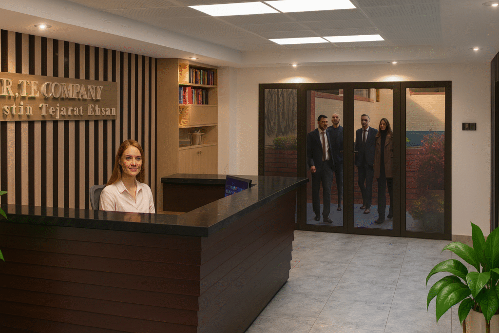 ofis girişi ve resepsiyon alanı tasarımı yeditaş mimarlık