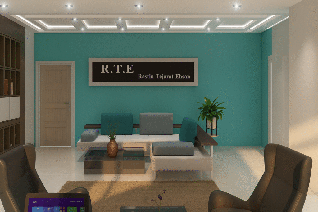 ofis modern bekleme alanı tasarımı yeditaş mimarlık