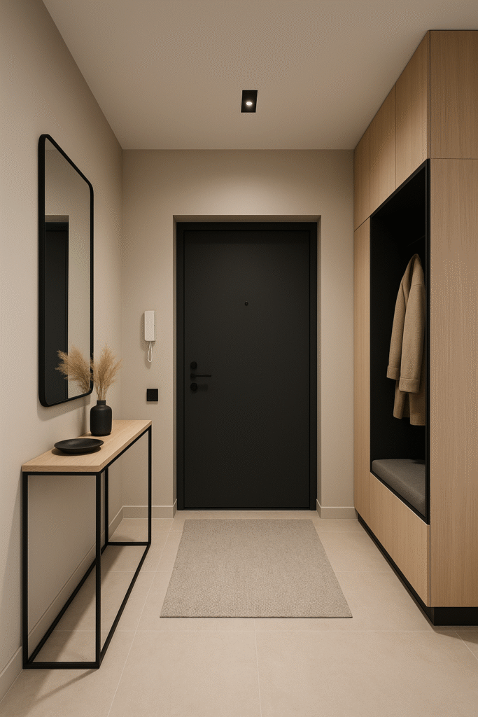 sade renklerle modern koridor dekorasyonu yeditaş mimarlık