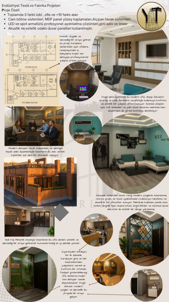 yedi taş mimarlıktan rastİn tİcaret fabrikası İçin modern ofis ve endüstriyel İç mekan tasarımı